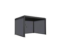 Pergola bioclimatique en aluminium. lames orientables 3x4m + 2 stores 3m + 1 store 4m TRIOMPHE anthracite