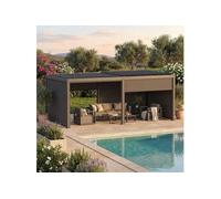 Pergola bioclimatique Evonis 6 x 3 m aluminium et acier graphite Hespéride