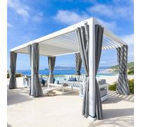Pergola bioclimatique EVORA Blanc 6 x 3,6 m - Structure et lames doubles en aluminium Hespéride