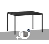Pergola Bioclimatique Evora Graphite - 4 X 3 M + 2 Stores 4 M - Hespéride Multicolore