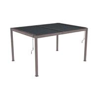 Pergola Bioclimatique Gardiun Hampshire 3x4 de 12m2 Tonnelle de Jardin Rétractable Aluminium et Acier Galvanizée Effet Bois