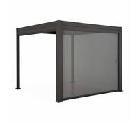 Pergola Bioclimatique gris anthracite - Triomphe - 300x400cm. aluminium. à lames orientables + store 400cm