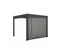Pergola Bioclimatique gris anthracite - Triomphe - 300x400cm. aluminium. à lames orientables + store 400cm