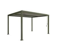 Pergola bioclimatique kaki. aluminium et acier. 3x4m. lames orientables