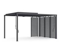 IDMarket – Pergola bioclimatique lames orientables Acier 3x4m Persiennes Gris anthracite