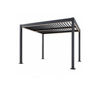 Corfu pergola bioclimatique à led 3x3m structure aluminium lames orientables