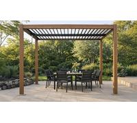Pergola bioclimatique Mill à structure aluminium lames orientables 3 x 3 m : Vert