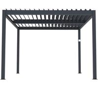 Pergola bioclimatique motorisé avec LED Windsor en Aluminium 3 x 4 - Gris