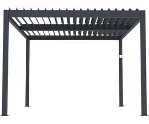 Pergola bioclimatique motorisé avec LED Windsor en Aluminium 3 x 4 - Gris