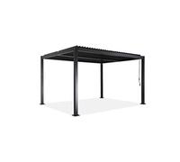 Pergola bioclimatique noir aluminium et acier 3x4m lames orientables