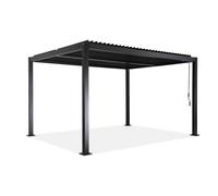 Pergola bioclimatique noir. aluminium et acier. 3x4m. lames orientables