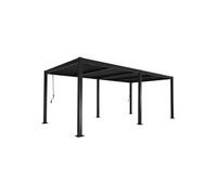 Pergola bioclimatique noir aluminium et acier 3x6m lames orientables
