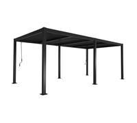 Pergola bioclimatique noir aluminium et acier 3x6m lames orientables