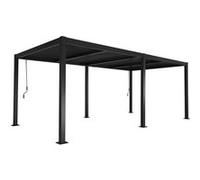 Pergola bioclimatique noir aluminium et acier 3x6m lames orientables