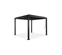 | Pergola bioclimatique noire aluminium et acier 3x3m lames orientables