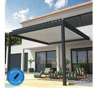 Pergola Bioclimatique - OMBRAZUR - COCOON - Lames orientables - Gris anthracite / Blanc