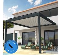 Pergola Bioclimatique - OMBRAZUR - COCOON - Verin motorisé - LED - Gris anthracite / Blanc