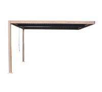 Pergola Bioclimatique 4x3m Adossée Effet Bois Sifnos Marron