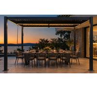 Pergola bioclimatique structure aluminium lames orientables MILL Kokoon : Sans LED