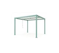 Pergola bioclimatique structure aluminium vert lames orientables 3x3m CORFU