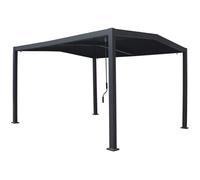 Pergola bioclimatique toit 2 pans "Victoria" en aluminium et métal- 3,5 x 4 m - Gris Gris G