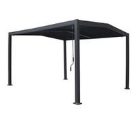 Pergola bioclimatique toit 2 pans "Victoria" en aluminium et métal- 3,5 x 4 m - Gris Gris G