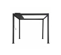 Pergola bioclimatique toit rétractable evora graphite - 4 x 3 m - hespéride