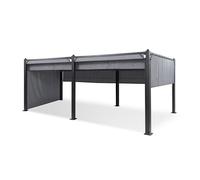 Pergola Blumfeldt Pantheon 3x4m en aluminium et polyester gris - Protection UV et hydrofuge