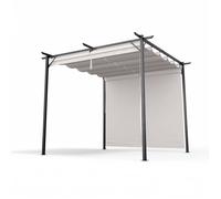 Pergola Blumfeldt Pantheon Robust 3x3 m résistante aux intempéries acier thermolaqué volets latéraux Beige