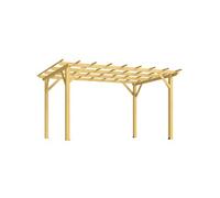 Outsunny Pergola bois autoportante 12 m² 3x4 m – toit chevrons lattes espacées sapin pré-huilé
