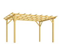 Outsunny Pergola bois autoportante 12 m² 3x4 m – toit chevrons lattes espacées sapin pré-huilé