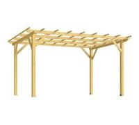 Outsunny Pergola Jardin Exterieur 3 x 4 m, pergola en Bois, tonnelle de Jardin pour vignes grimpantes, Fleurs, rosiers, pergola pour terrasse, Patio, Bois Naturel