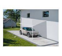 Pergola/Carport adossée - Abri de voiture - Cazeboo - KLEO - 3x3m - Blanc - Aluminium - 9m² - Toit polycarbonate