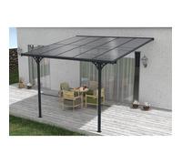 Pergola/Carport adossée - Abri de voiture - Cazeboo - KLEO - 3x3m - Gris - Aluminium - 9m² - Toit polycarbonate