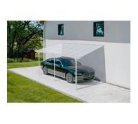 Pergola/Carport adossée - Abri de voiture - Cazeboo - KLEO - 4,5x3m - Blanc - Aluminium - 13,5m² - Toit polycarbonate
