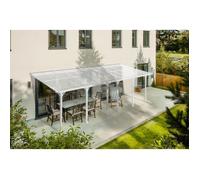 Pergola/Carport adossée - Abri de voiture - Cazeboo - KLEO - 8x3m - Blanc - Aluminium - 24m² - Toit polycarbonate