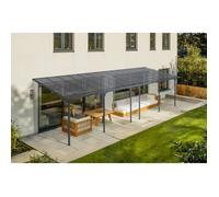 Pergola/Carport adossée - Abri de voiture - Cazeboo - KLEO - 9x3m - Gris - Aluminium - 27m² - Toit polycarbonate
