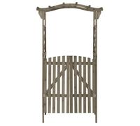 Pergola - CLOUD - avec portail 116x40x204 cm Gris Bois de sapin massif P54