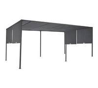 IDMarket Pergola coulissante 2 pans 3x6 m belvédère de jardin toile gris anthracite