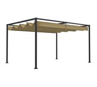 Pergola Rétractable 2,98l X 2,13l X 2,22h M Structure Métal Époxy Anticorrosion Toile Polyester Haute Densité 180 G/M² Incluse Kaki