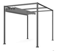 Outsunny Pergola coulissante pergola rétractable 3 x 2 m Structure métal époxy anticorrosion Toile Polyester Haute densité 180 g/m² Incluse Gris