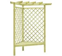 Pin Imprégné Pergola d'Angle avec Siège Plantes Grimpantes Extérieur vidaXL