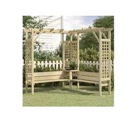 Pergola d'angle avec banc Bois de pin imprégné