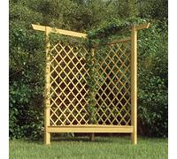 Pergola d'angle avec banc en pin imprégné - 166 x 81 x 174 cm - Tonnelle de jardin avec banc intégré comme support stable pour plantes grimpantes et roses - Robuste