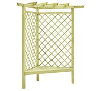 Pergola d'angle - VIDAXL - 130x130x197 cm - Pin imprégné - Vert - Avec siège