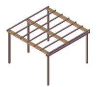 Pergola de jardin 240 x 240 cm, en bois de pin imprégné classe 4, personnalisable