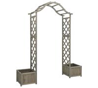 vidaXL Pergola de jardin avec jardinière Gris Bois pin massif 316392