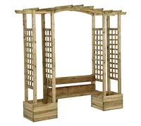 Vidaxl Pergola De Jardin Avec Banc Et Jardiniã¿Res Bois De Pin Imprã©Gnã©