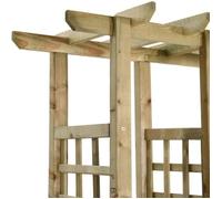 Pergola de jardin avec banc et jardinières - VIDAXL - Bois de pin imprégné - Blanc - Autoportante - 3m x 4m