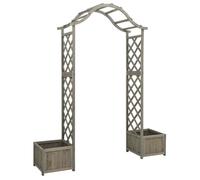 Pergola de jardin avec jardinière Gris Bois pin massif